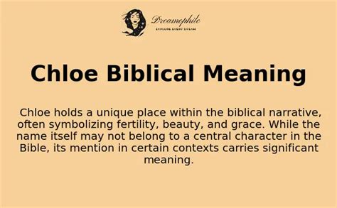 Chloe: Biblical Meaning and Origin of This Name in the Bible